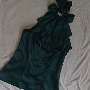 The Limited Teal Pleated Halter Sz XS